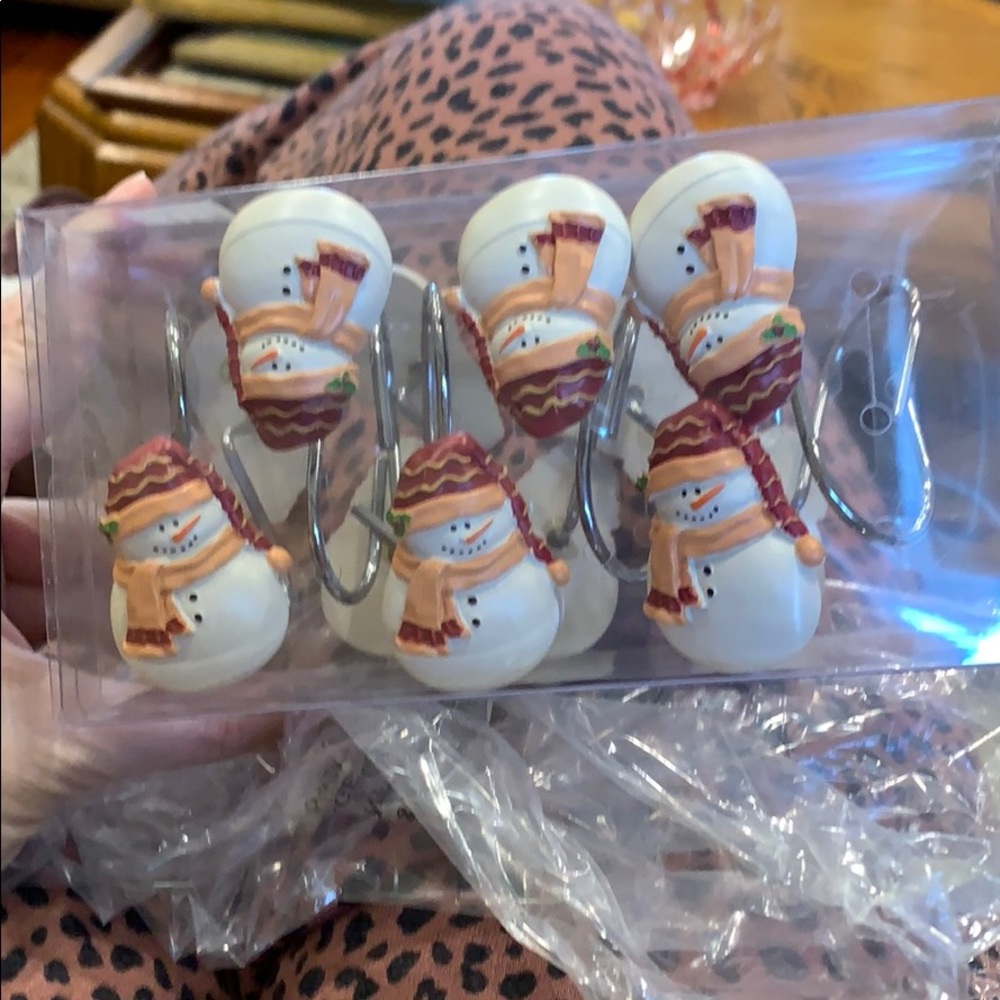 Snowman Shower Curtain Hooks